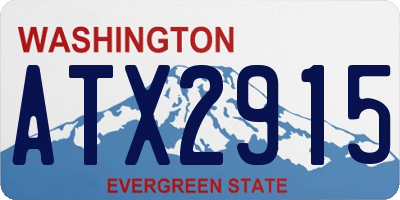 WA license plate ATX2915