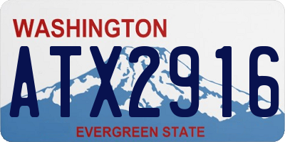 WA license plate ATX2916