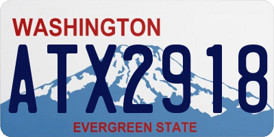 WA license plate ATX2918