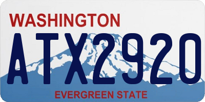 WA license plate ATX2920