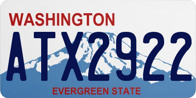 WA license plate ATX2922