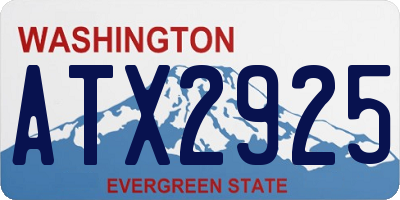 WA license plate ATX2925