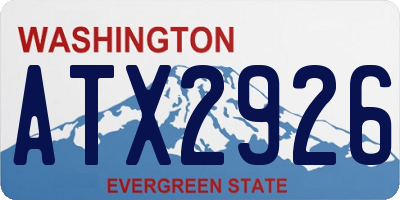 WA license plate ATX2926