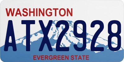 WA license plate ATX2928