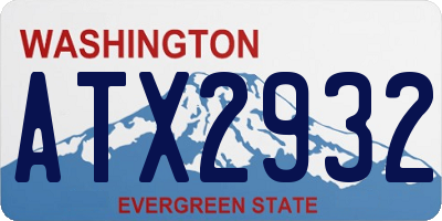 WA license plate ATX2932
