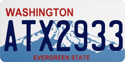 WA license plate ATX2933