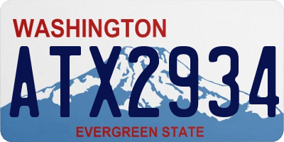 WA license plate ATX2934