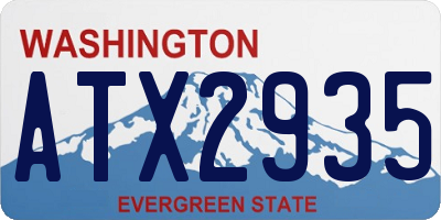 WA license plate ATX2935