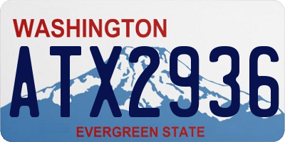 WA license plate ATX2936
