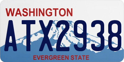 WA license plate ATX2938