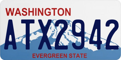 WA license plate ATX2942