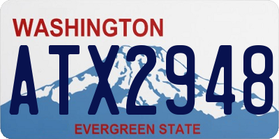 WA license plate ATX2948