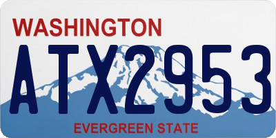 WA license plate ATX2953