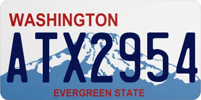 WA license plate ATX2954