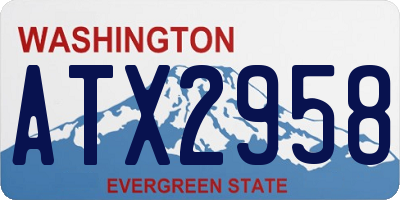 WA license plate ATX2958
