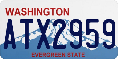 WA license plate ATX2959