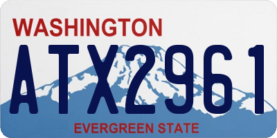 WA license plate ATX2961