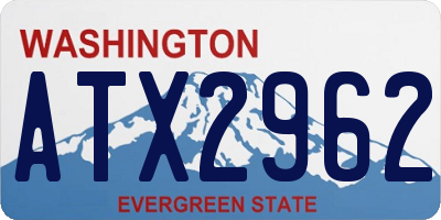 WA license plate ATX2962