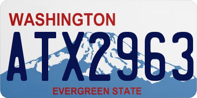 WA license plate ATX2963