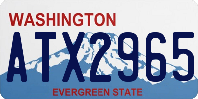 WA license plate ATX2965