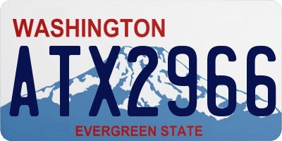 WA license plate ATX2966