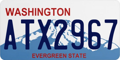 WA license plate ATX2967