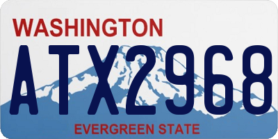 WA license plate ATX2968