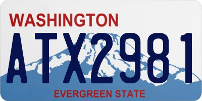 WA license plate ATX2981