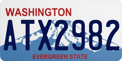 WA license plate ATX2982