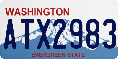 WA license plate ATX2983