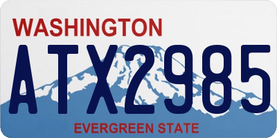 WA license plate ATX2985