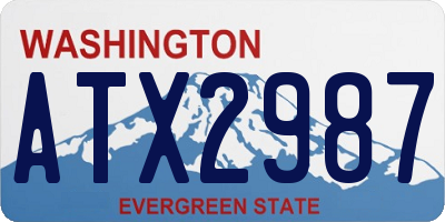 WA license plate ATX2987