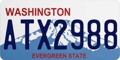 WA license plate ATX2988