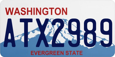 WA license plate ATX2989