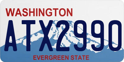 WA license plate ATX2990