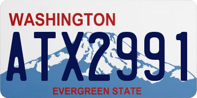 WA license plate ATX2991
