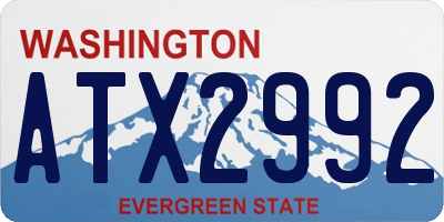 WA license plate ATX2992