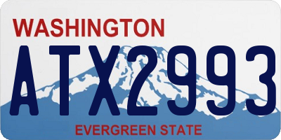 WA license plate ATX2993