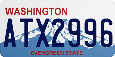 WA license plate ATX2996