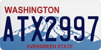 WA license plate ATX2997