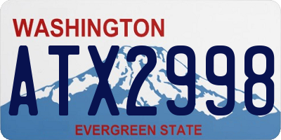 WA license plate ATX2998