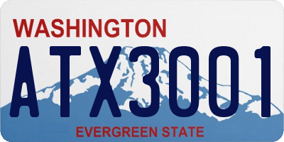WA license plate ATX3001