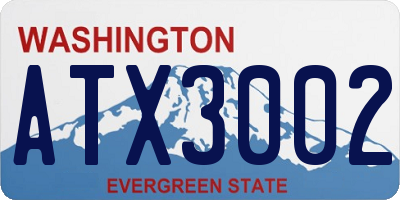 WA license plate ATX3002