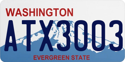 WA license plate ATX3003