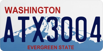 WA license plate ATX3004