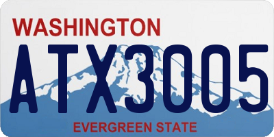 WA license plate ATX3005