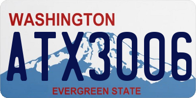 WA license plate ATX3006