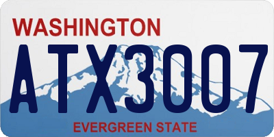 WA license plate ATX3007
