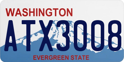 WA license plate ATX3008