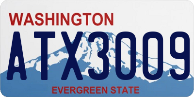 WA license plate ATX3009